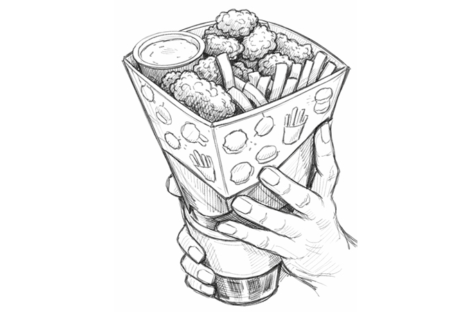 Combo Meal Cone packaging render