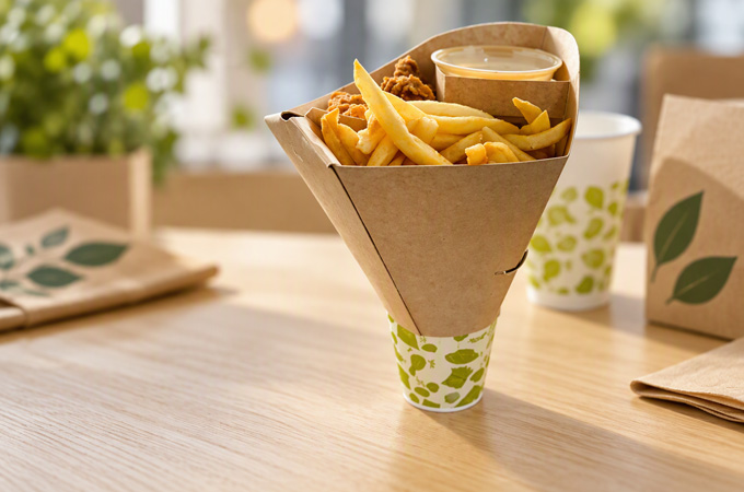 Combo Meal Cone on tabletop