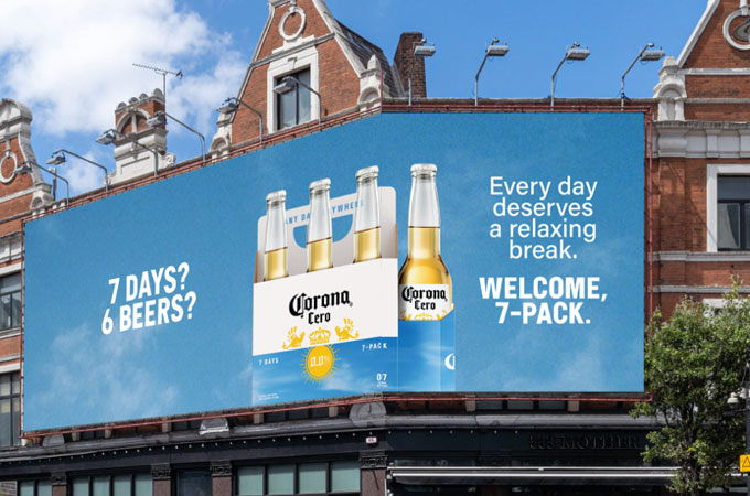 Corona Cero innovative 7 pack bottle packaging 
