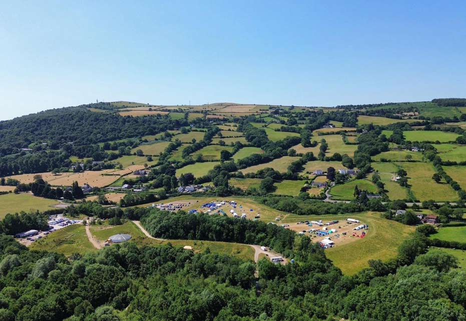 aerial view of park in the past