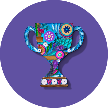 Trophy made of paper